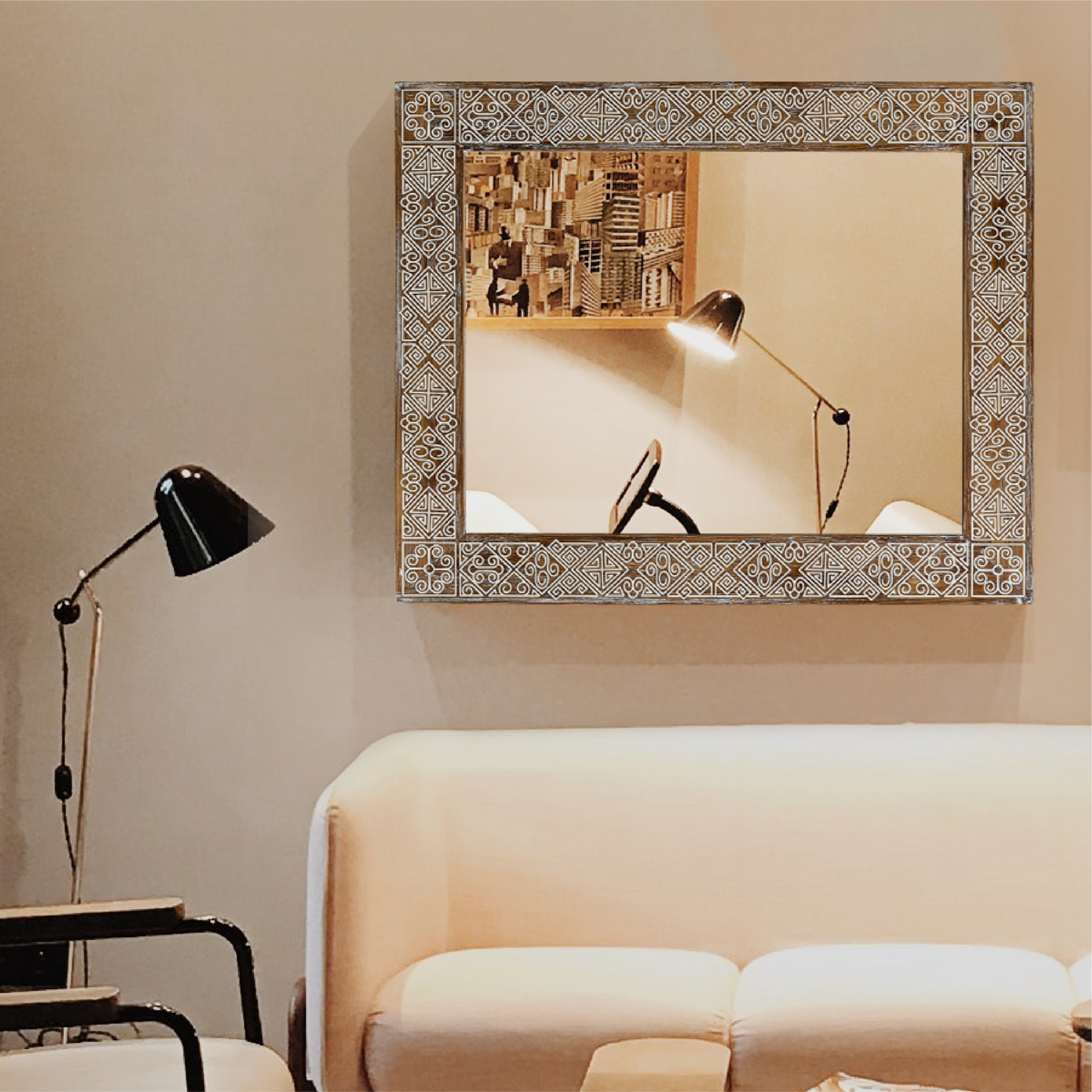 Wood Wall Mirror Papua 35x43